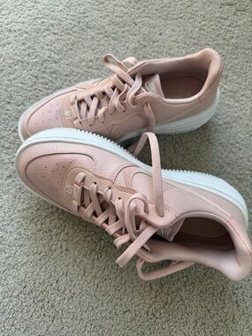Nike Air Force One Platform Sneakers - Blush Pink & White